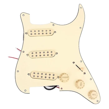 

NEW-Prewired Loaded 3-Ply Pickguard Scratchplate HHH Single Coil Pickups Set for Fender Strat Electric Guitar