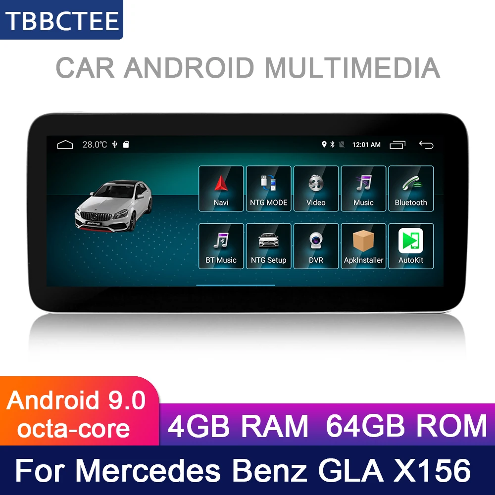 10,25 дюймов 4G 64G Android для Mercedes Benz MB GLA X156~ NTG автомобильный радиоэкран gps навигация Bluetooth WiFi Navi