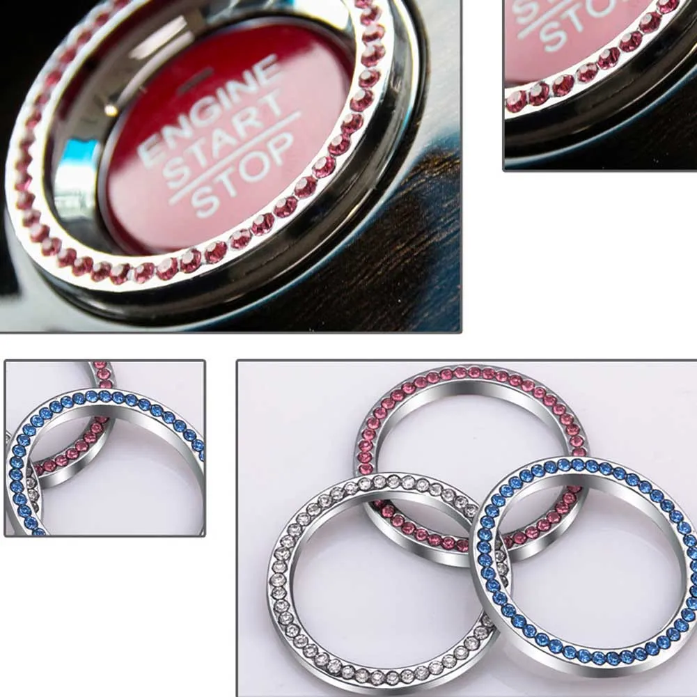 

Car Styling Ignition Switch Decorative Covers Key Hole Start Ring Sticker Car Engine Start Key Ring 2019 Car Accessories