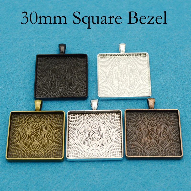 20 Pcs 30mm Square Pendant Tray 1 4 Inch Blank Setting 20 Pcs 30mm Square Pendant Tray 1 4