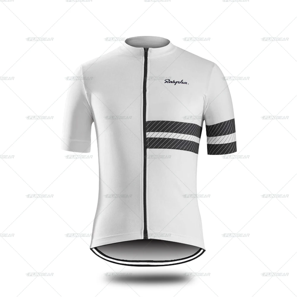 Raphaing одежда для велоспорта Джерси набор мужской короткий рукав Повседневная велосипедная одежда гель велосипедные шорты с подкладкой комплект дышащий - Цвет: white Jerseys