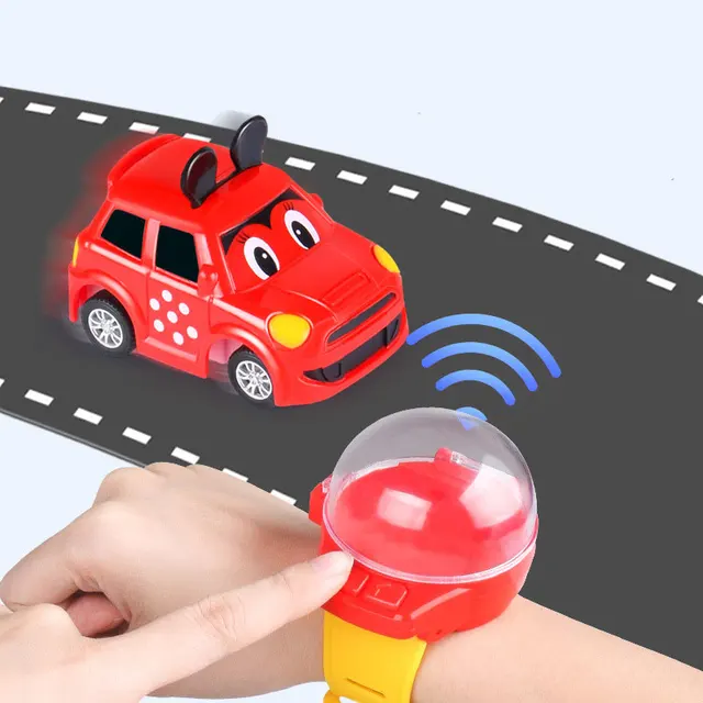 Hot Sales Mini Cartoon RC Small Car Analog Watch Remote Control Cute Infrared Sensing Model Batteryed Toys For Children Gifts 5