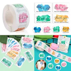 500 pièces/rouleau d'autocollants de remerciement 50 pièces, cartes de vœux de remerciement pour soutenir ma petite entreprise sacs de bonbons en papier, étiquette de scellage cadeau 