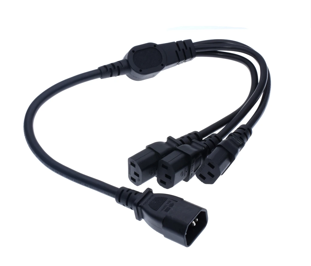 Высокое качество IEC 320 C14 штекер для 3XC13 Женский Y Тип сплиттер шнур питания до 3 x C13