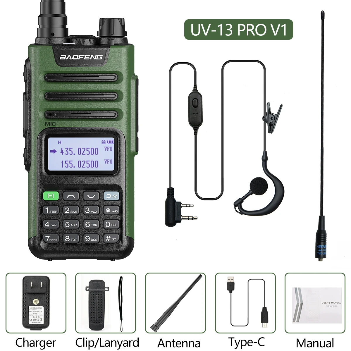 best buy walkie talkie Baofeng UV 13pro 10W 8800mAh Powerful Walkie Talkie with USB Charger Long Range Ham Two Way Radio UV13 PRO Upgrade UV-5R UV-10R long distance walkie talkie Walkie Talkie