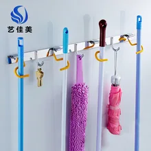 Отверстие с перфорацией тряпка для швабры 304 Нержавеющая сталь веник и Швабра стойки мульти-функциональная стойка крюк для швабры метла подвесная тряпка для швабры