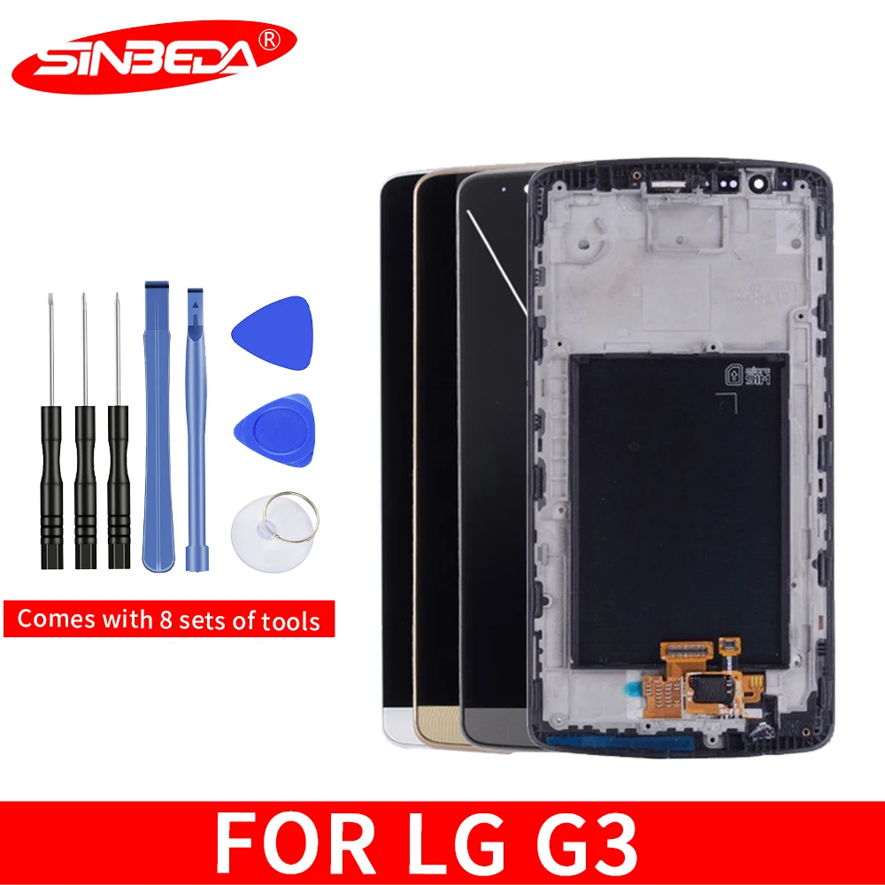 Sinbeda 5 &quotIPS для LG G3 Optimus дисплей сенсорный экран с рамкой D850 D851 D855 VS985 дигитайзер в