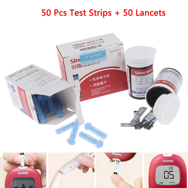 Измеритель уровня глюкозы в крови и тест-полоски и Ланцеты 50 шт. комплект глюкометра диабетический измеритель уровня сахара в крови тест на