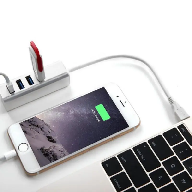 Высокая Совместимость USB 3,0 концентратор 4-Порты и разъёмы, алюминиевый высокий-Скорость usb-разветвитель Портативный расширение центр данных подключи и работай