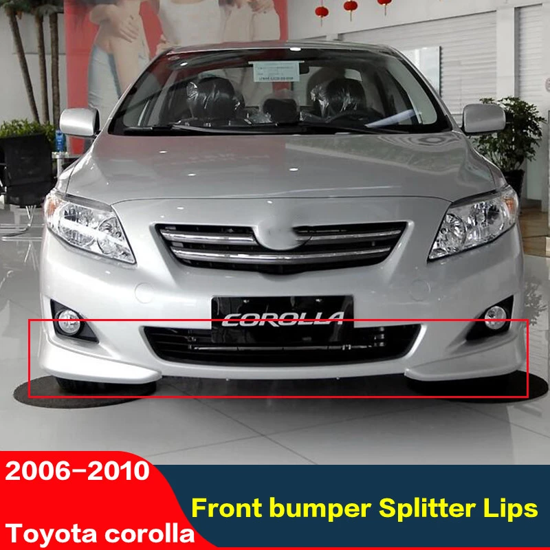 Ceyusot For 2pcs Toyota Corolla Car Front Bumper Splitter Lips Abs Plastic Diffuser Protector Body Kit Auto Spoiler 06 10 Body Kits Aliexpress