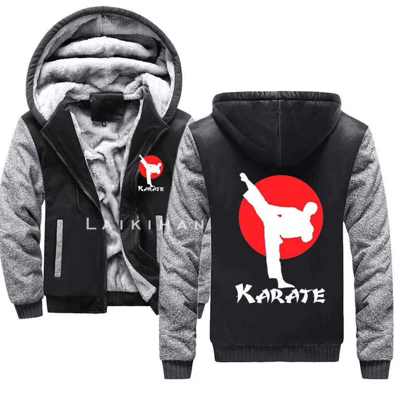 

winter Karate Art of empty hand hoodies student basic casual Sweatshirt Hoodies fashion Men fleece black hooded streetwear