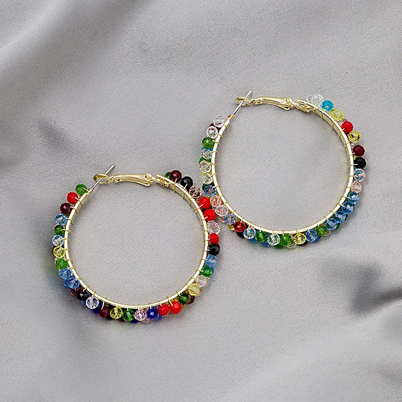 Bohemian Colorful Beads Hoop Earrings for Women Jewelry Bohemian Colorful Beads Hoop Earrings for Women Jewelry