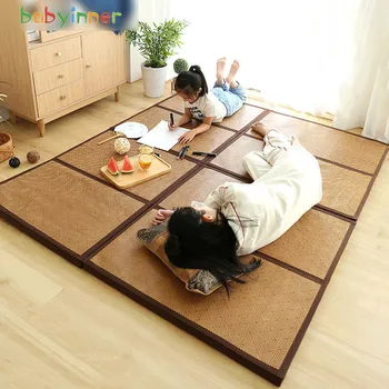 Babyinner-alfombrillas de juego para bebé de 4,5 cm de grosor, Tatami, Alfombra de ratán antideslizante, Puzzle, tapetes entrelazados, alfombras para niños, cojín de dormir