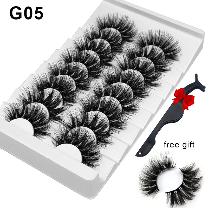Fake eyelashes Dramatic Volume 3D Mink Fake Eyelashes 5D Curelty Free Vegan Dense Fluffy False Eye Lashes Silk Cat Eye Cilias false eyelashes
