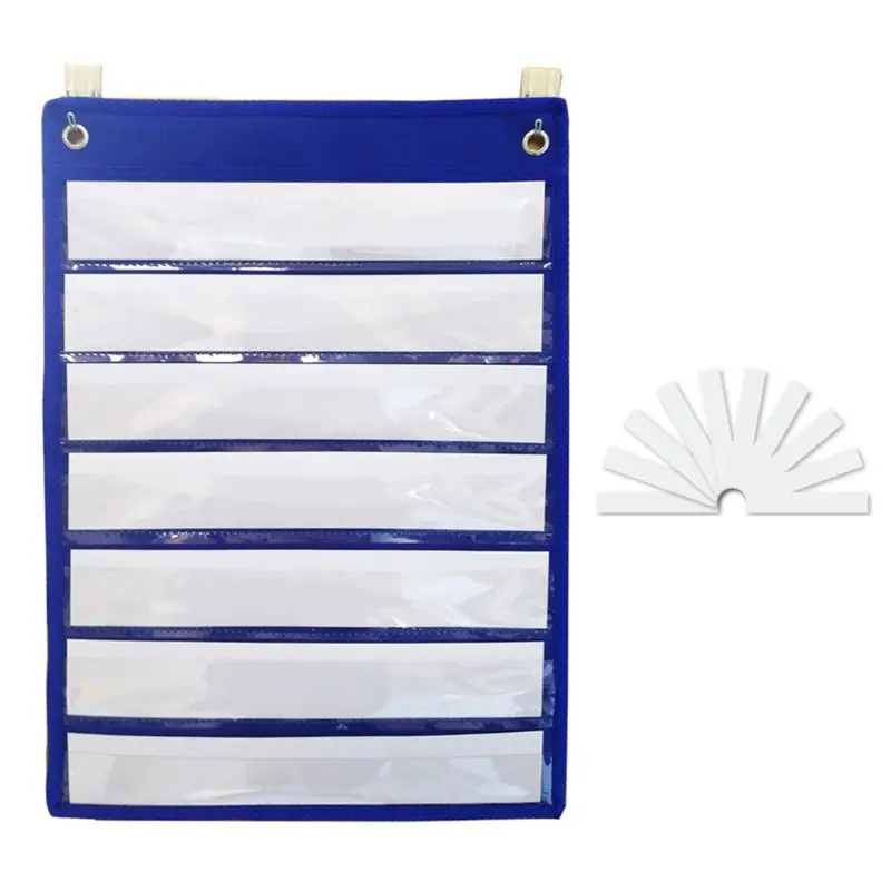 2 Classroom Pocket Chart With 6 Hooks Standards Daily Schedule For Office Activity 4N45799 - Цвет: 2