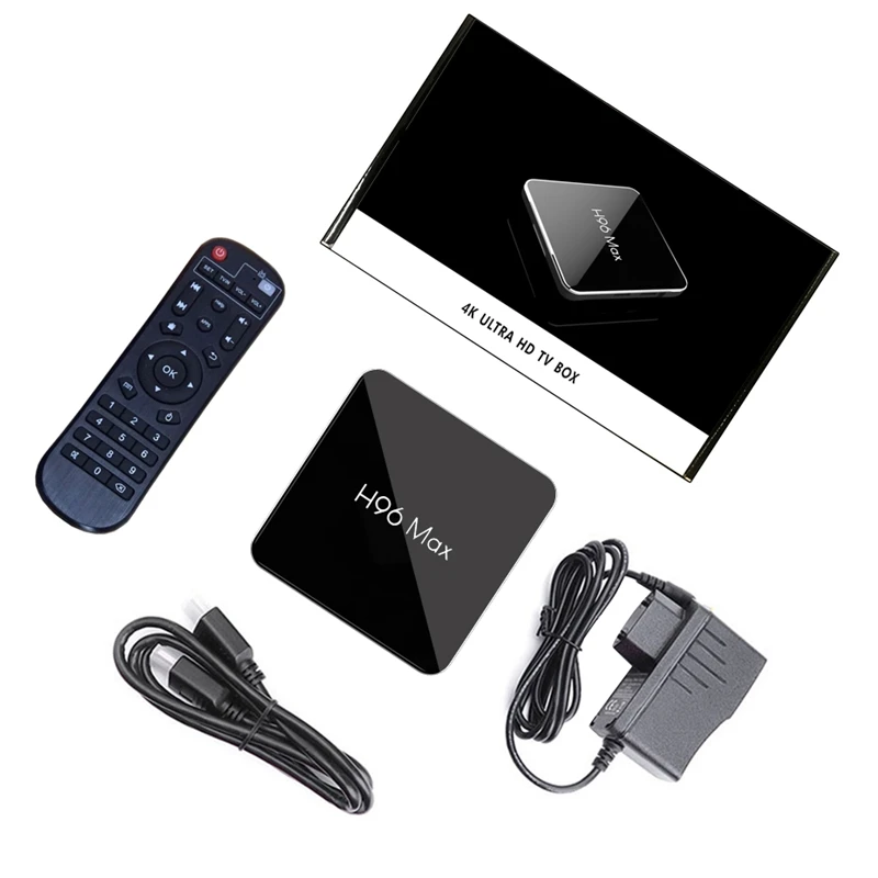 For 8.1 Tv Box H96 Max X2 Amlogic S905X2 Smart 4K Media Player 2.4G&5G Wifi Pk X96Max H96Max Set Top Box Youtube(Us Plug)4G64G