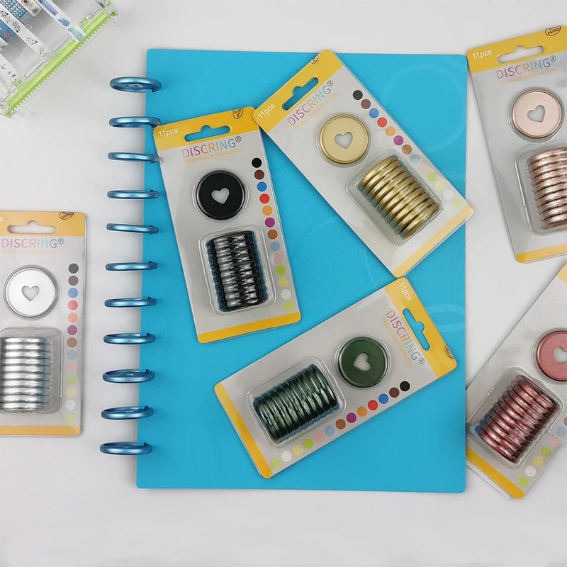 11pcs/box 35mm Mushroom Hole Binder Rings Binding Discs Notebook Rings DIY 360 Degree Foldable Binder Discs School Accessories