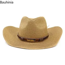 Bauhinia весна лето ковбойская соломенная шляпа унисекс с широкими полями пляжные шляпы от солнца