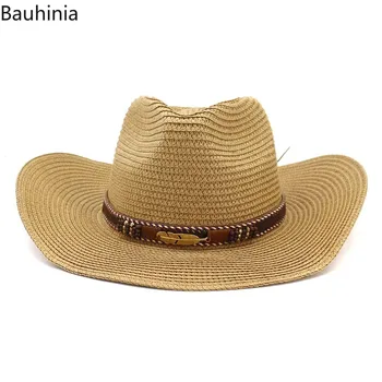 

Bauhinia Spring Summer Cowboy western straw hat Unisex wide Broad Brim Beach Sun Hats
