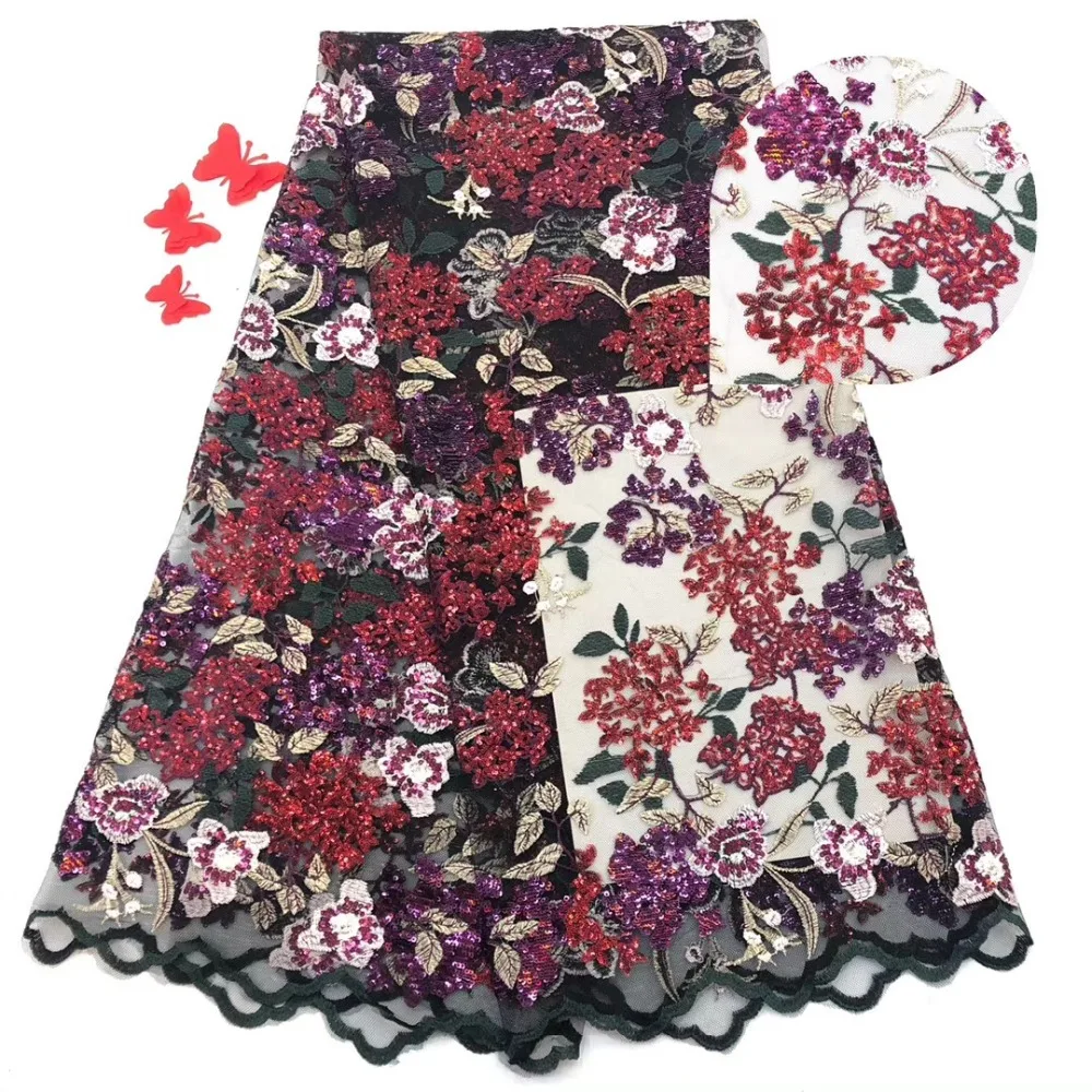 

2019 Latest Nigerian Laces Fabrics High Quality African Laces Fabric For Wedding Dress French Tulle Lace With Beads