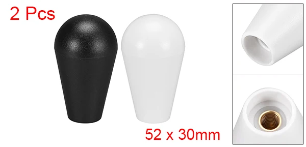 White Black Uxcell 2 шт. джойстик головка рокер мяч эллипс овальная Верхняя ручка американского типа аркадная игра diy Запчасти Замена 5 цветов - Цвет: White Black