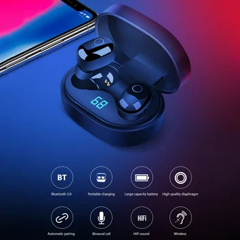 

Y16 TWS Wireless Bluetooth 5.0 Mini Sports Earbuds Earphones Stereo Headset With charging case charging cable