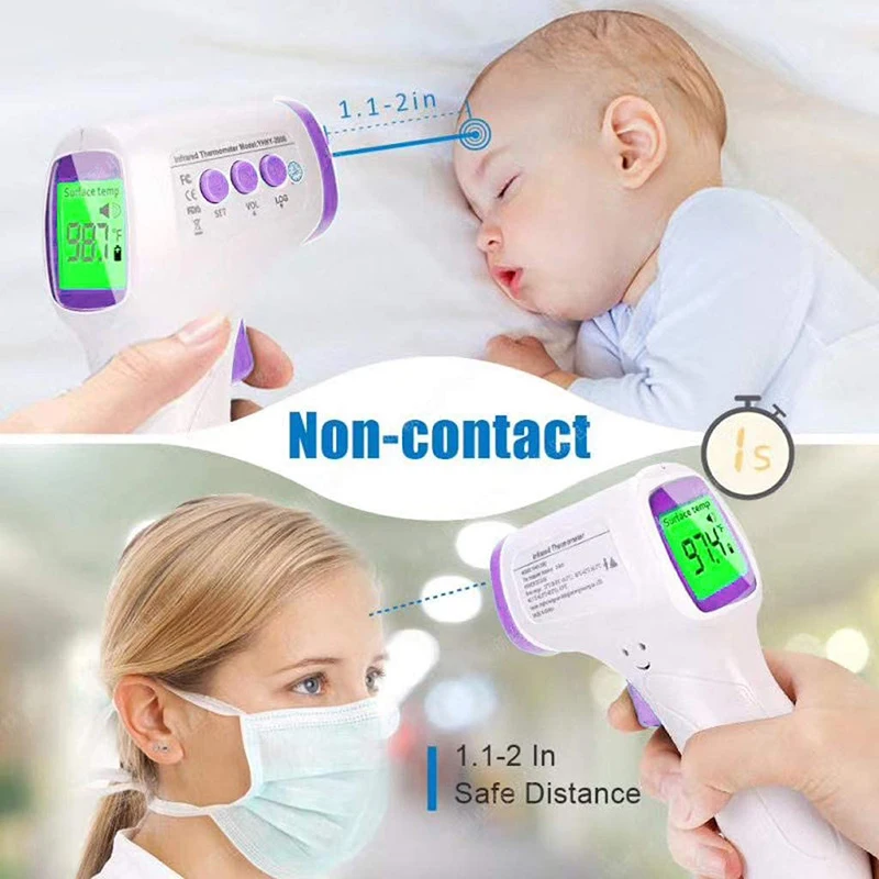 Non-Contact Digital Thermometer Fast measure Light or portable Fingertip medical equipment SpO2 PR monitoring oximeter