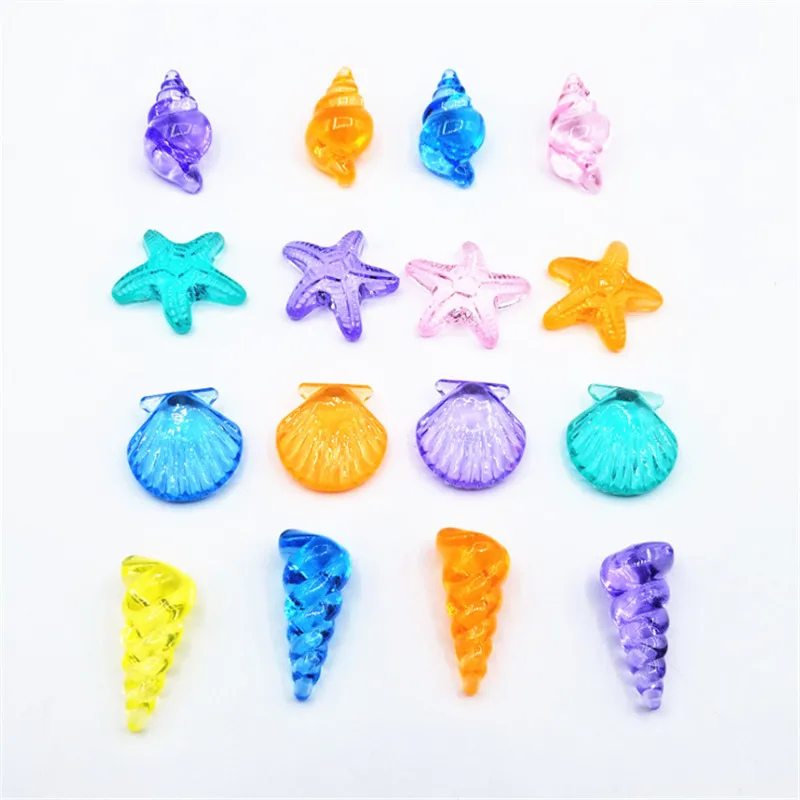 10 Pieces Acrylic Marine life Seashells starfish Solar Fish Game piece For Board Games Children amusement park decoration