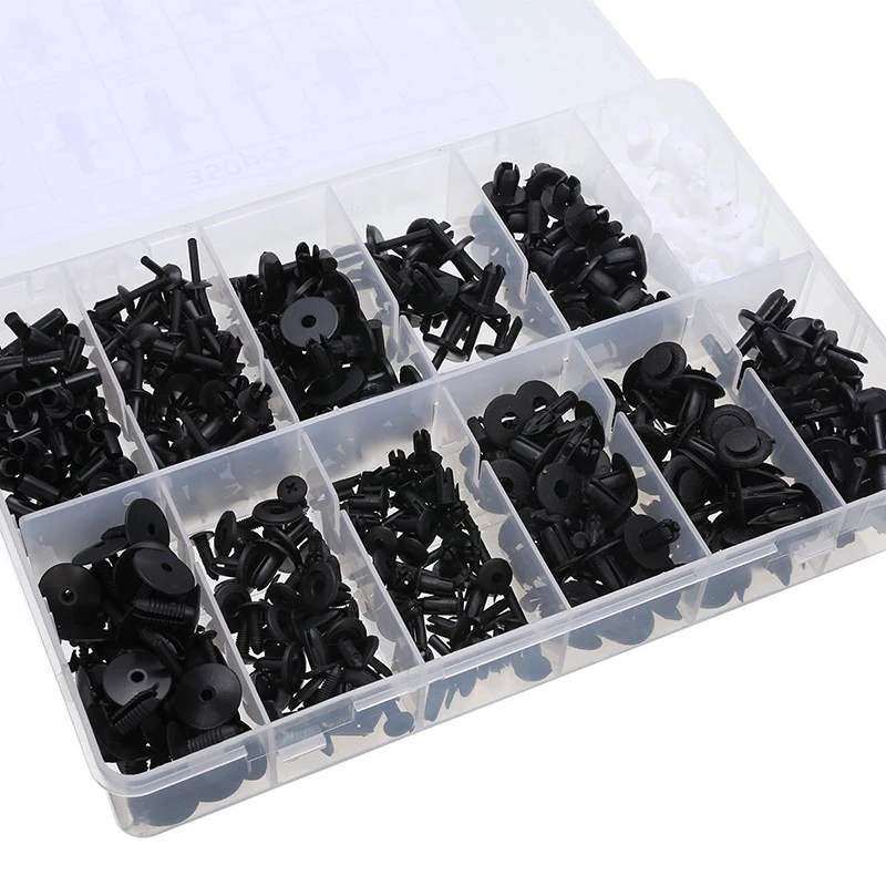 350Pcs Car Body Push Retainer Pin Rivet Fasteners Trim Moulding Clip Automotive Expansion Screws Kit with Removal Tool
