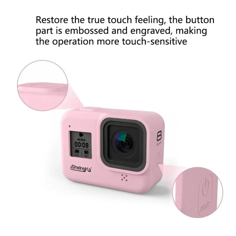 Топ силиконовый чехол для GoPro Hero 8 черный GoPro 8 силиконовый чехол GoPro 8 аксессуары прикрепляющийся к Защитный чехол корпус силиконовый чехол