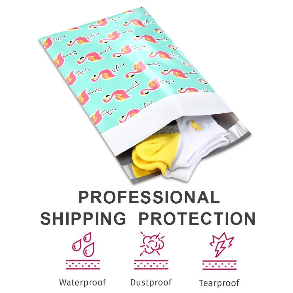 Sacos de Discussão de Plástico 100 Pcs 15x23 cm 6x9 Polegadas Padrão Flamingo Utentes Poli Auto Vedação Envelope 5 mailing envelopes