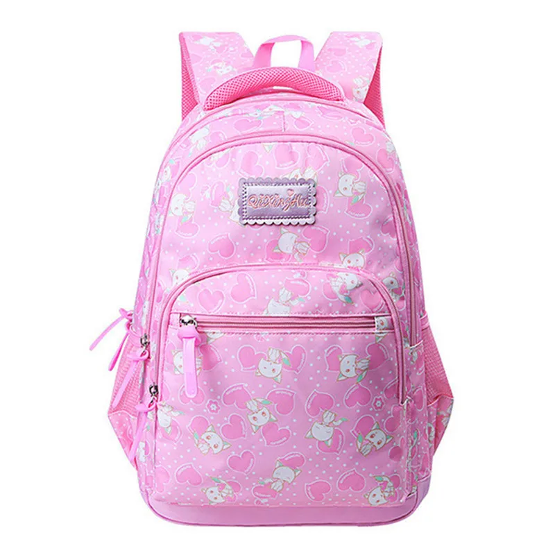 Детские школьные сумки для девочек, повседневные Водонепроницаемые рюкзаки с мультяшным принтом, Детская сумка для книг, ранец, рюкзак Mochila Escolar - Цвет: Pink