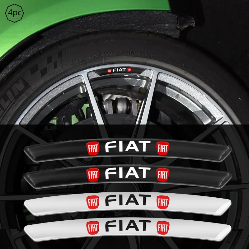 4Pcs Fashion Car Sticker Sports Font Car Body Sticker Auto Door Rims Wheel Hub Decal  For Fiat Viaggio Abarth Punto 124 125 500