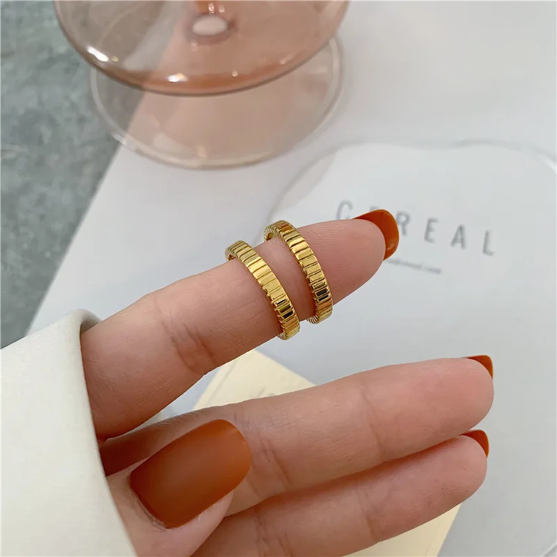Waterproof Simple Gear Shape Woman Man Stainless Steel Fashion Personality 18k Gold Baroque Engagement Rings finger rings fashion rings engagement rings fashion ring stainless steel rings metal rings gold rings