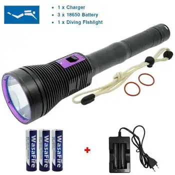 

Portable Ultra Bright Scuba Flashlight 6800 Lumens Waterproof 3 Mode Diving Convoy Torch Lamp Hunting Exploring Tactical Lantern