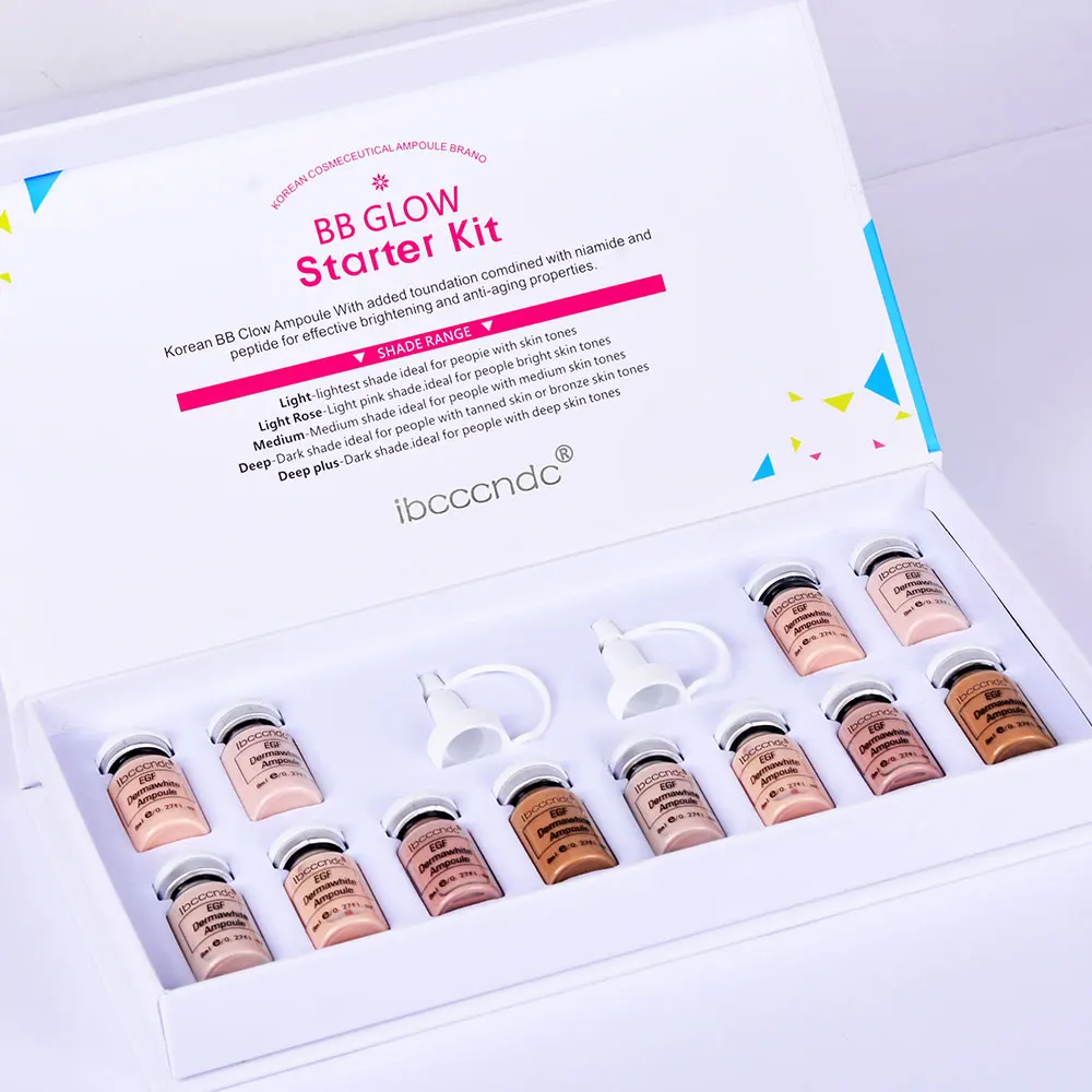 

12pc/box BB Glow Serum Ampoule Kit with Added Foundation Niacinamide/peptide for Effective Brightening Anti-aging bbglow Cream