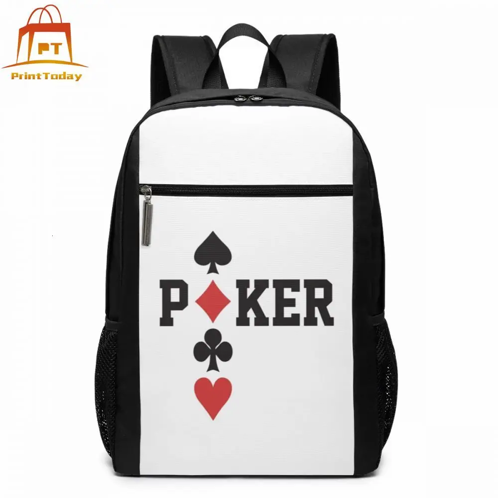 Poker Backpack Poker Backpacks Print Student Bag Trend School Men Women