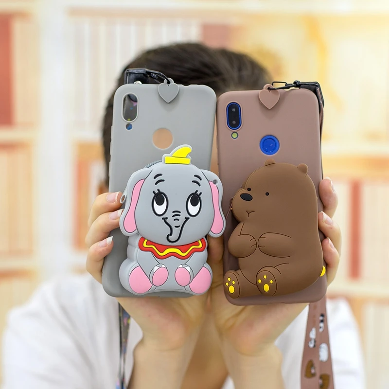 Силиконовый мультяшный 3D-чехол для телефона Xiaomi Redmi Note 8 симпатичный кошелек с