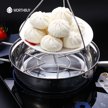 

WORTHBUY Multifunctional Stainless Steel Steamer With Three Legs Food Steamer For Bowl Pan Pot Steamer Rack Kitchen Cookware