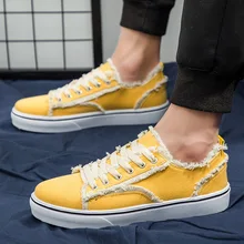 Мужская повседневная парусиновая обувь с бахромой; модная однотонная обувь на плоской подошве; Вулканизированная Обувь На Шнуровке; Новинка; сезон весна-осень; воздухопроницаемые кроссовки для мальчиков