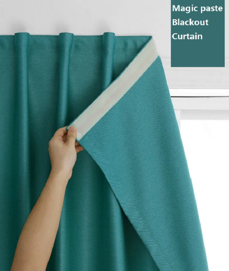 Handsfree Window Blackout Curtains Easy Install Door Cortinas