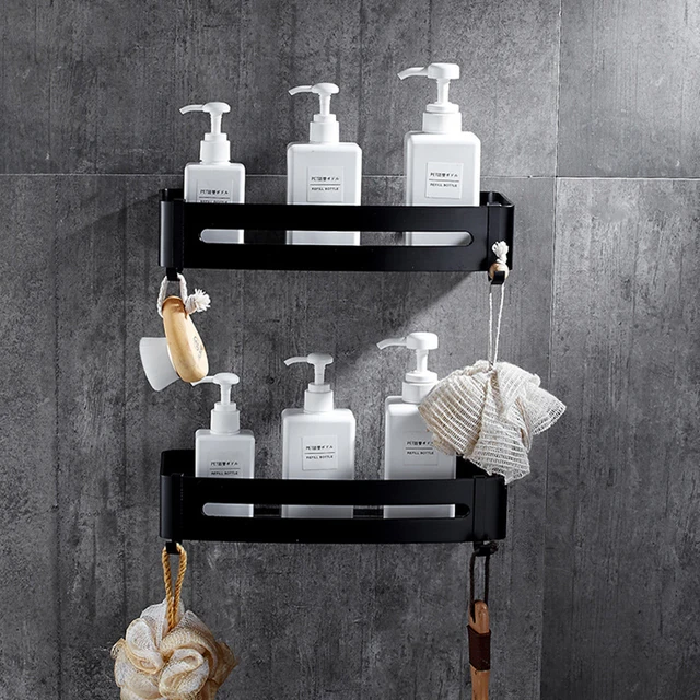NeverRust Large Aluminum Hanging Over-the-Shower Caddy in Matte Black