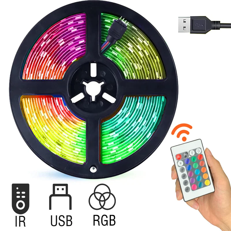 Светодиодная ленсветильник SMD RGB 5050 2835 USB Bluetooth 5 В | Лампы и освещение