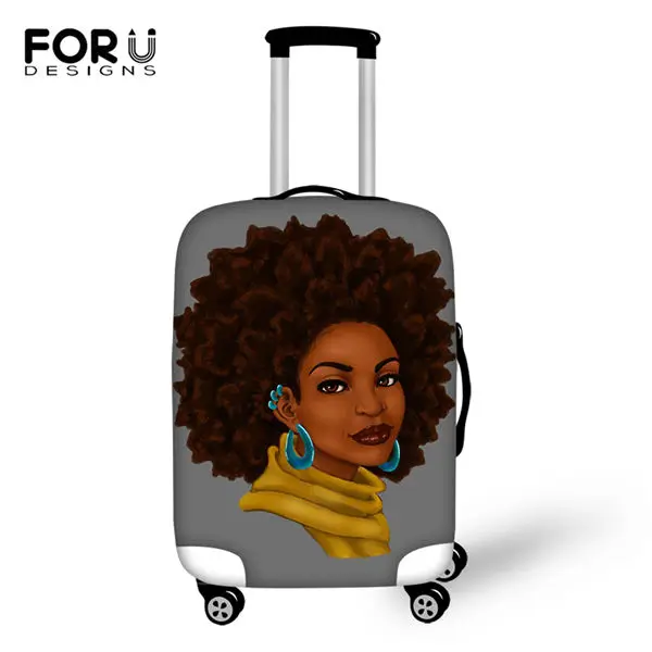 FORUDESIGNS/мультяшный багажный чехол для девочек в африканском стиле с принтом, аксессуары для путешествий, чехол для чемодана, только чехол - Цвет: CDWX3941LMS