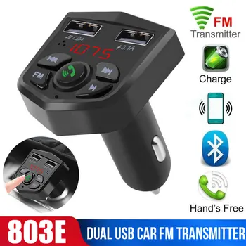 

Bluetooth 5.0 Car Kit Handsfree Wireless FM Transmitter 3.1A Quick Charge Car Dual USB Charger LCD Support TF Card Car MP3 Playe