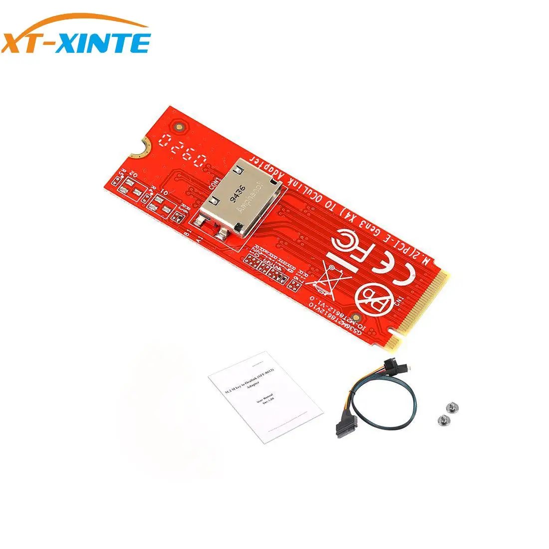 

Хост-адаптер XT-XINTE M.2 M-Key PCIe 3,0 к Oculink SFF-8612 для преобразователя Pcie NVMe SSD x4