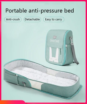 

Portable bed bed anti-pressure baby crib folding mobile neonatal uterine bed bed