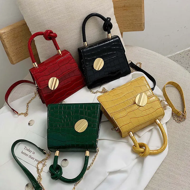 

2019 New Style Korean-style Versatile WOMEN'S Bag Crossbody Bag Fashion Textured Chain Square Sling Bag