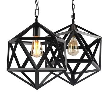 

High Quality Ironwork Bar Office Dinning Room Cage Hanging Lamp Nordic Industrial Style Retro Creative Restaurant Pendant Lights