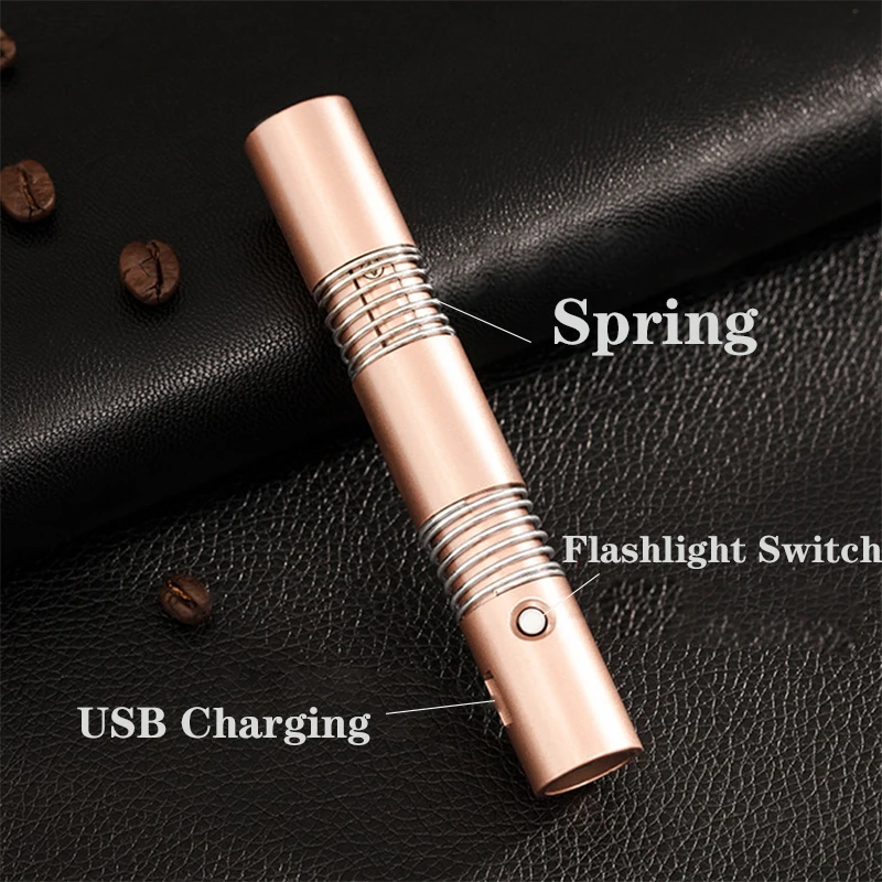 Светодиодный легкая Зажигалка Портативный мини Ночной светильник для вспышки зарядка классическое Беспламенное ветрозащитное наружный цилиндр USB электронный брикет